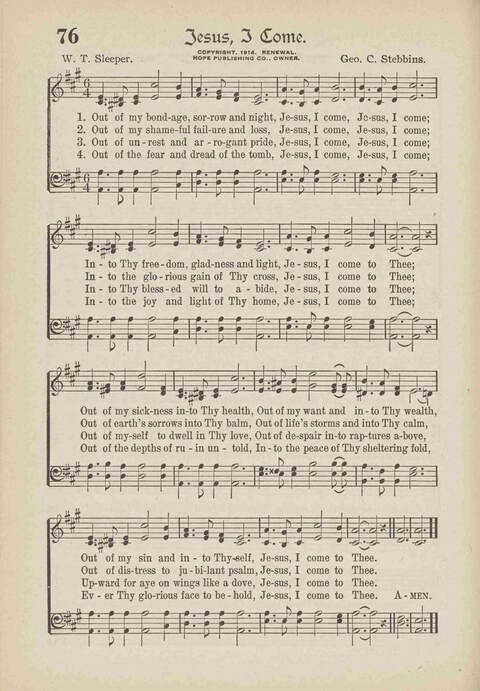 The Excell Hymnal: for the church and Sunday school page 76