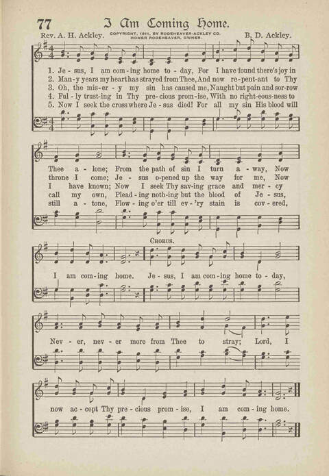 The Excell Hymnal: for the church and Sunday school page 77