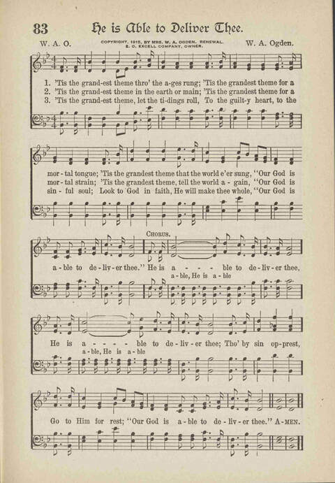 The Excell Hymnal: for the church and Sunday school page 83