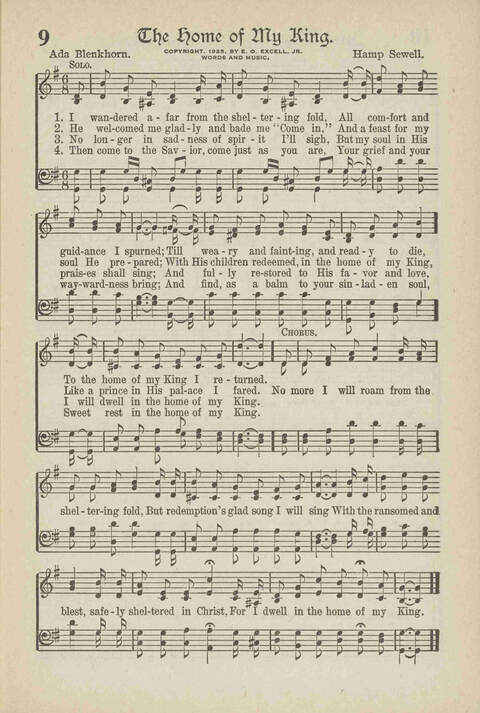 The Excell Hymnal: for the church and Sunday school page 9