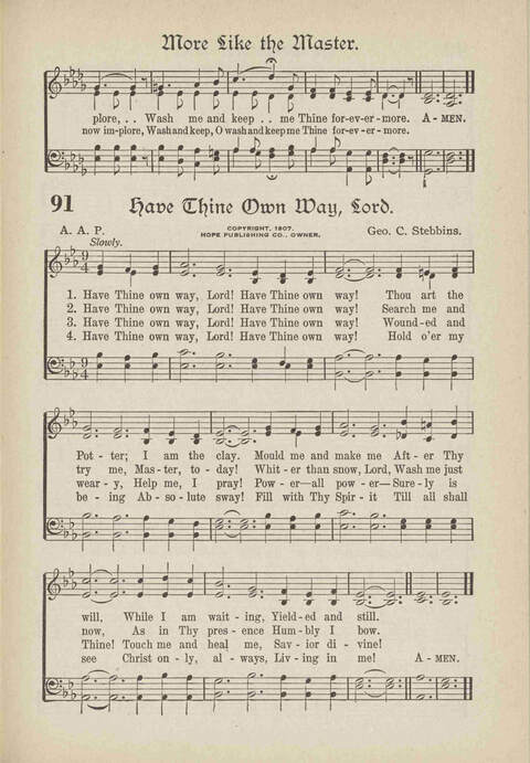 The Excell Hymnal: for the church and Sunday school page 91