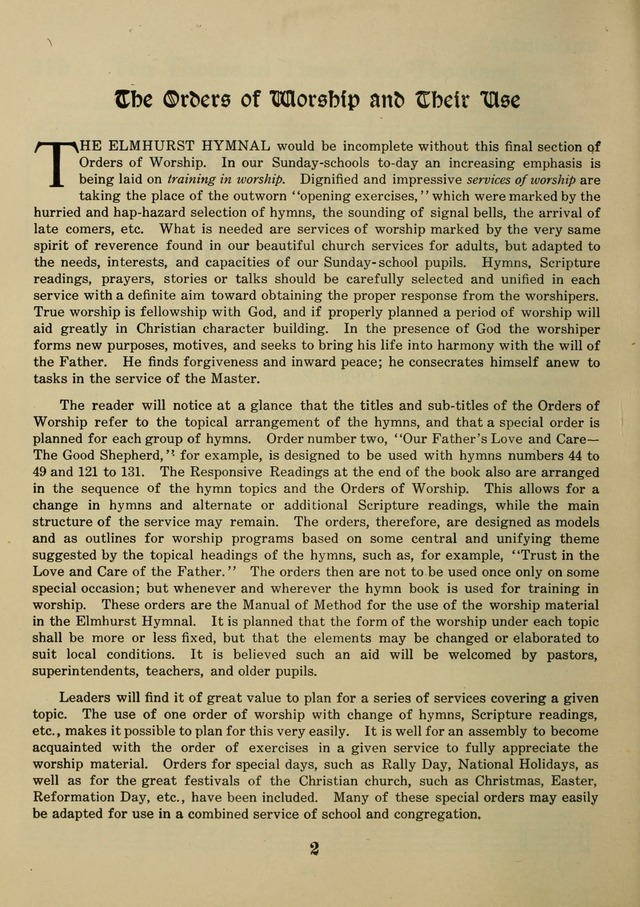 Elmhurst Hymnal: and orders of worship for the Sunday school, young people