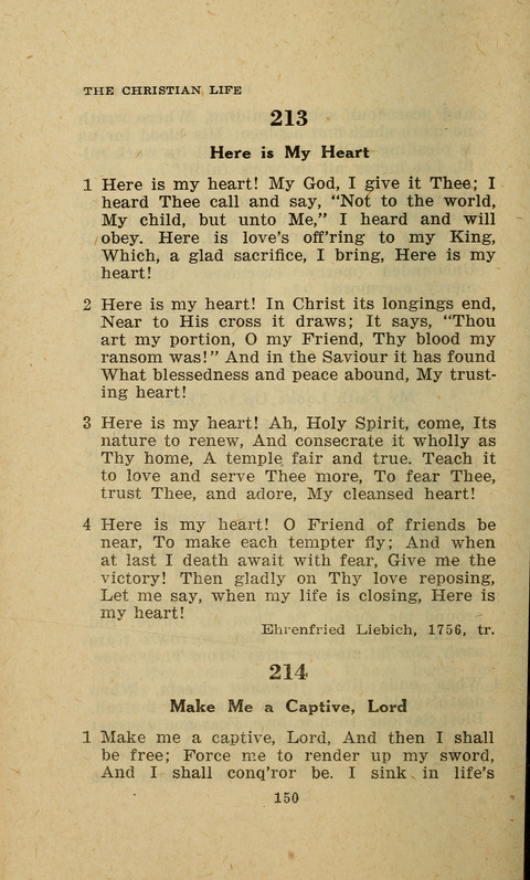 The Evangelical Hymnal. Text edition page 150