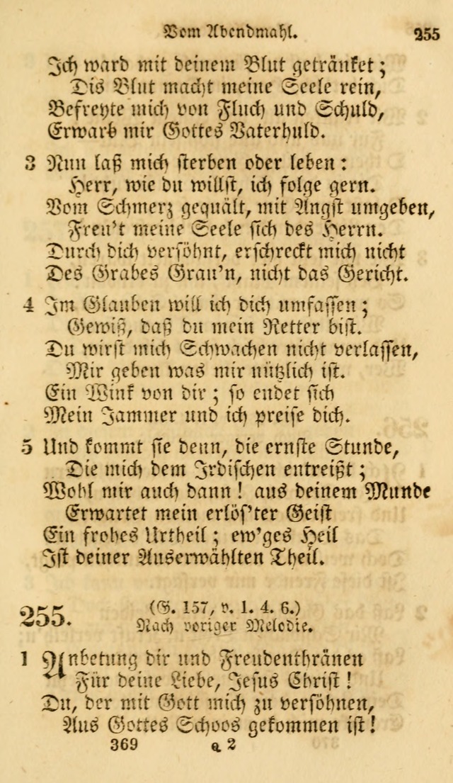 Evangelische Lieder-Sammlung: genommen aus der Liedersammlung und dem Gemeinschaftlichen Gesangbuch in den evanglischen Gemeinen page 369