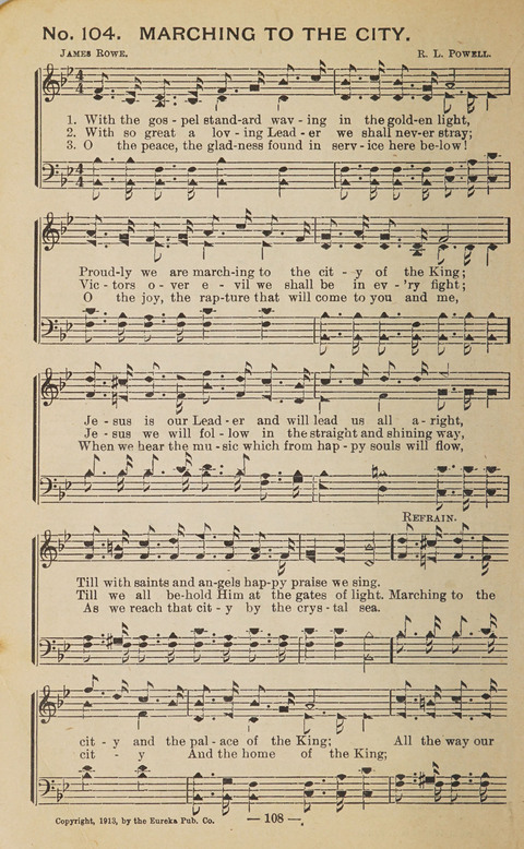The Eureka Star: An Excellent Collection of Sacred Songs suitable for all Christian Work and Worship page 108
