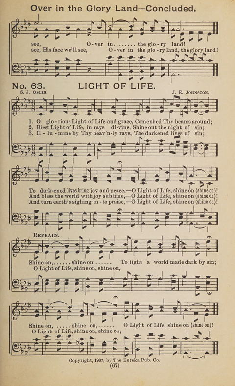 The Eureka Star: An Excellent Collection of Sacred Songs suitable for all Christian Work and Worship page 67