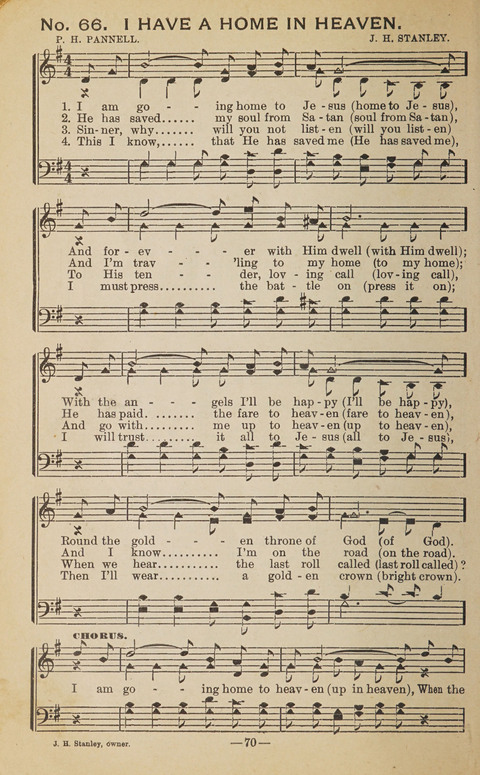 The Eureka Star: An Excellent Collection of Sacred Songs suitable for all Christian Work and Worship page 70