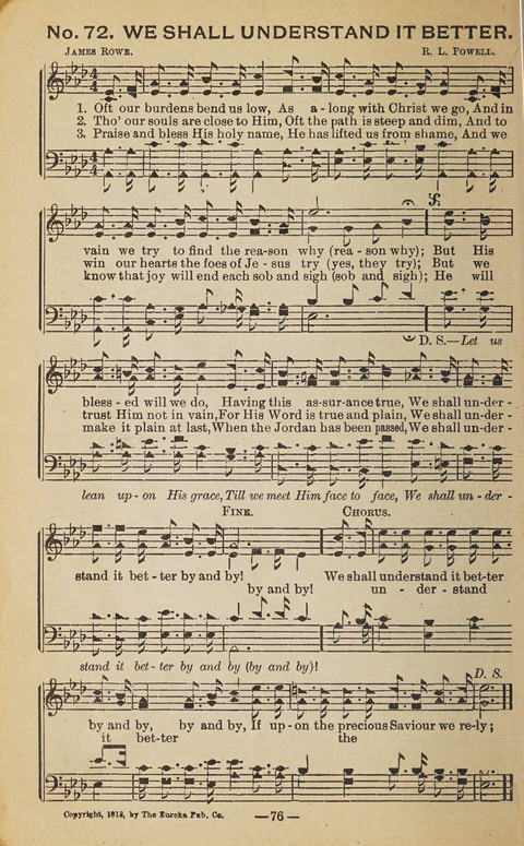 The Eureka Star: An Excellent Collection of Sacred Songs suitable for all Christian Work and Worship page 76