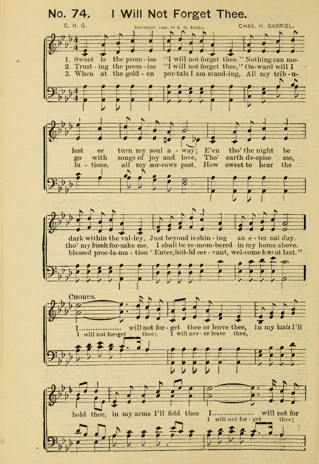 Excellent Songs: for the Church and Sunday School page 74