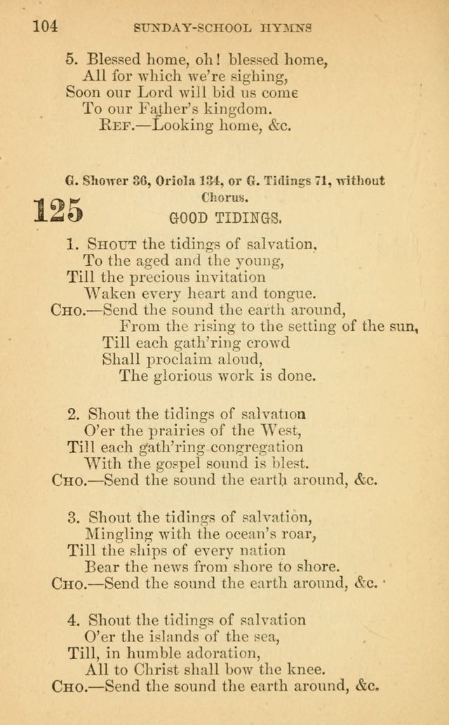 The Eclectic Sabbath School Hymn Book page 104