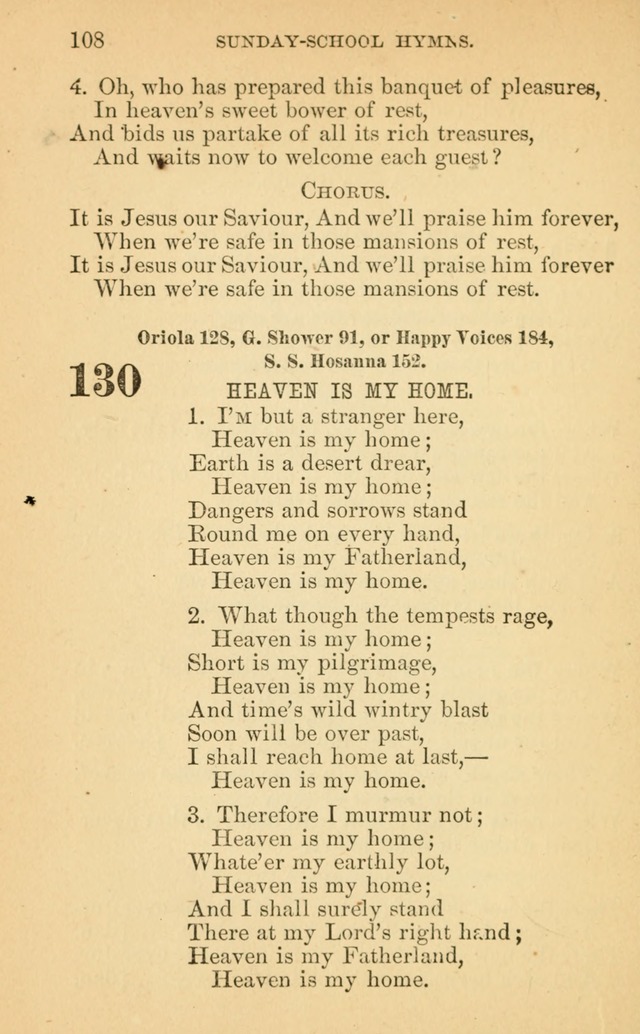 The Eclectic Sabbath School Hymn Book page 108