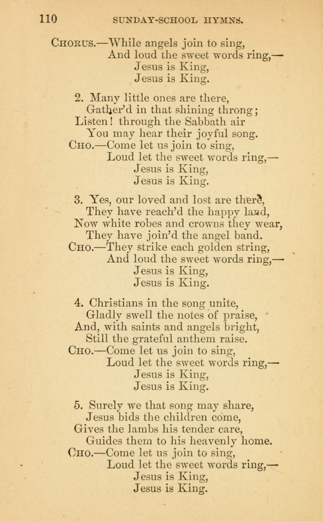 The Eclectic Sabbath School Hymn Book page 110
