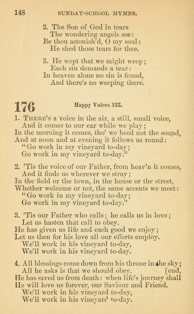The Eclectic Sabbath School Hymn Book page 148