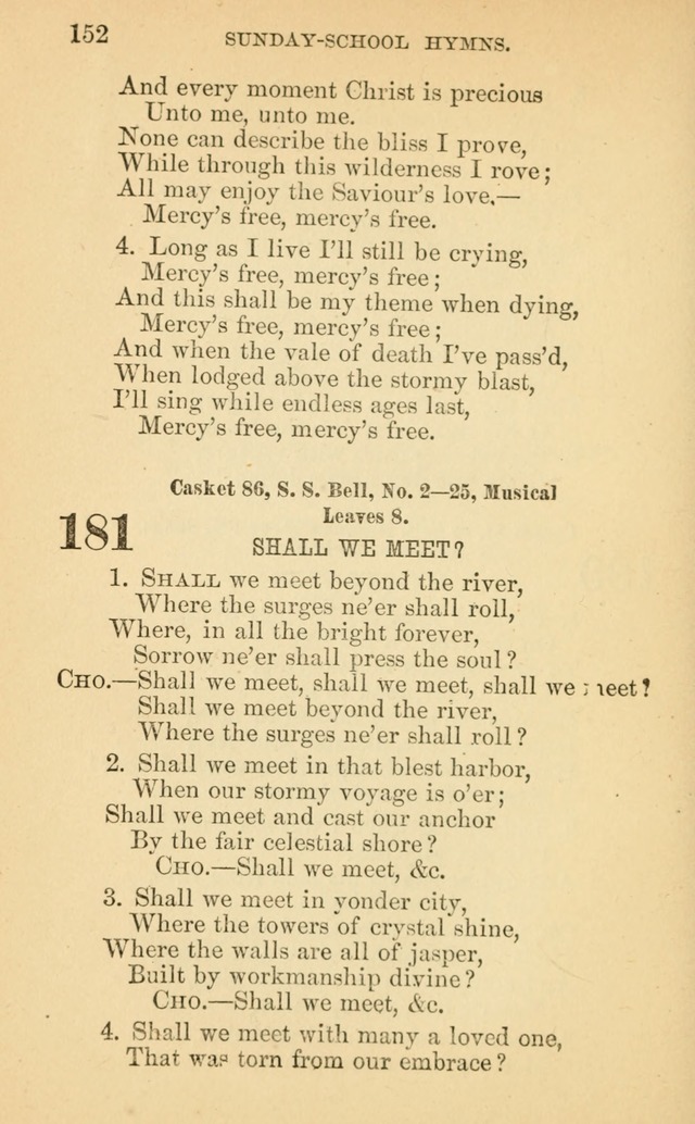 The Eclectic Sabbath School Hymn Book page 152