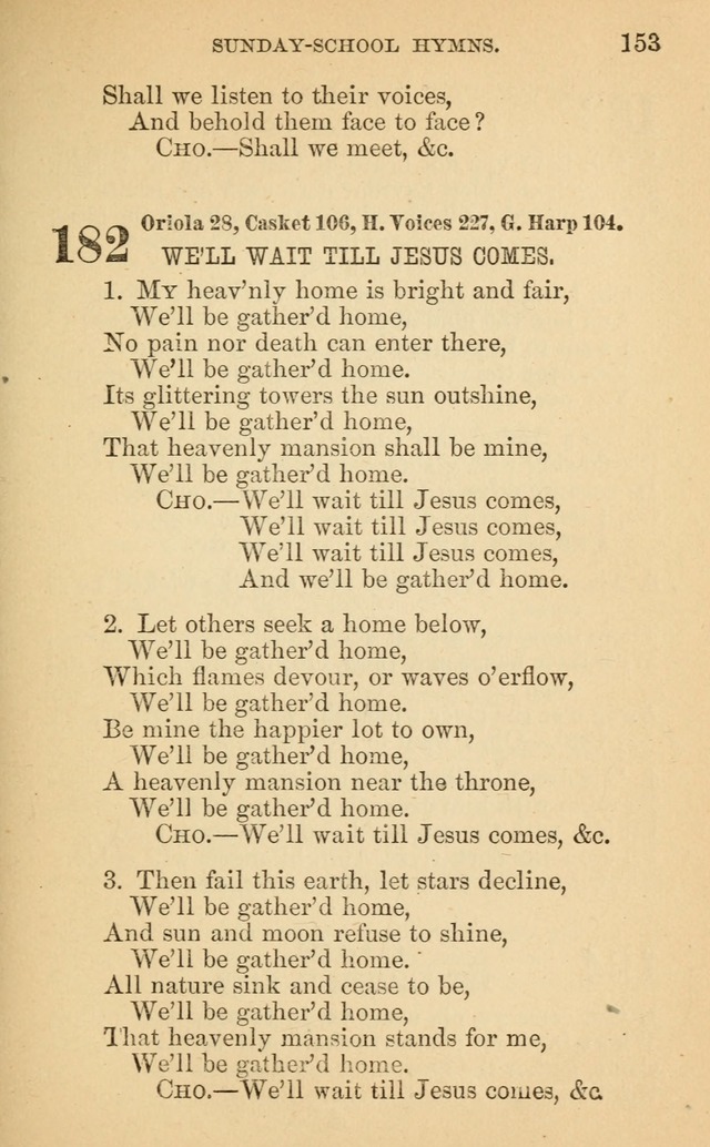 The Eclectic Sabbath School Hymn Book page 153