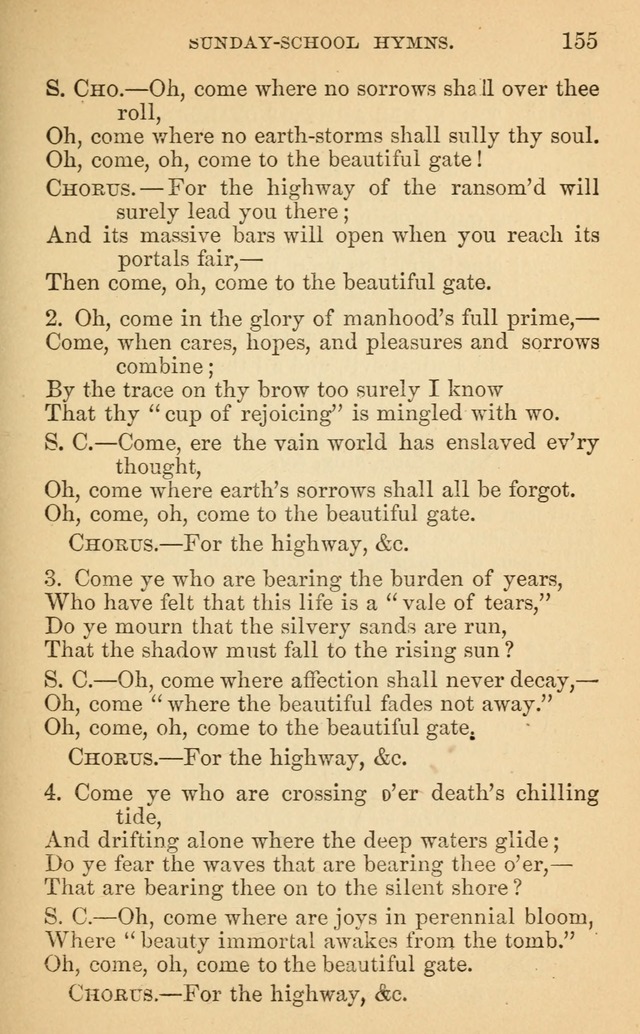 The Eclectic Sabbath School Hymn Book page 155