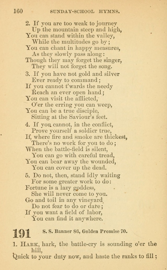 The Eclectic Sabbath School Hymn Book page 160