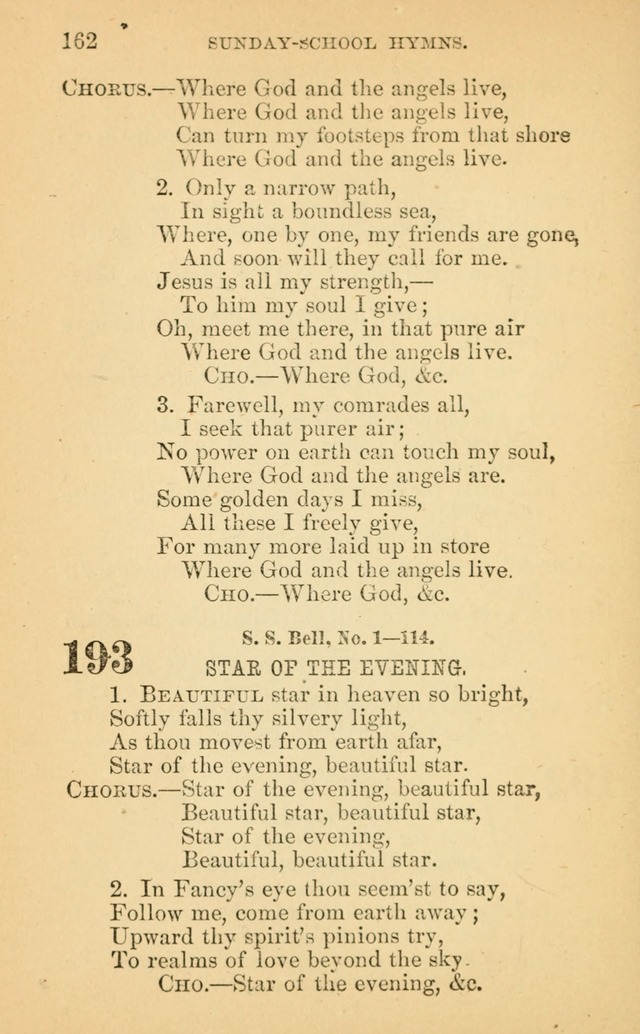 The Eclectic Sabbath School Hymn Book page 162