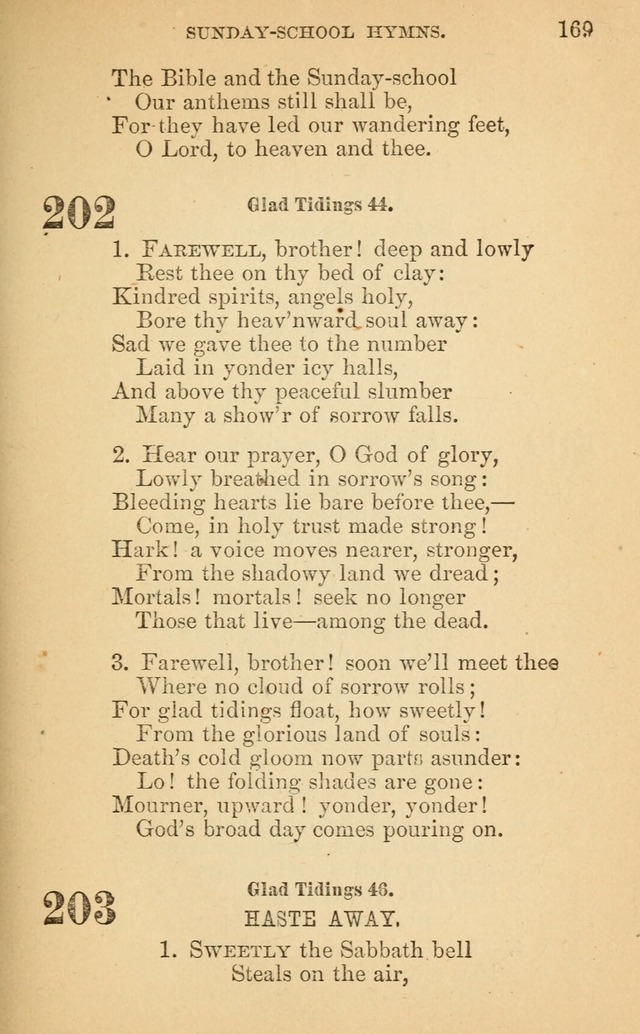 The Eclectic Sabbath School Hymn Book page 169