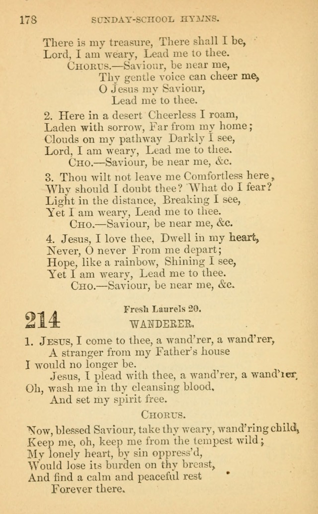 The Eclectic Sabbath School Hymn Book page 178