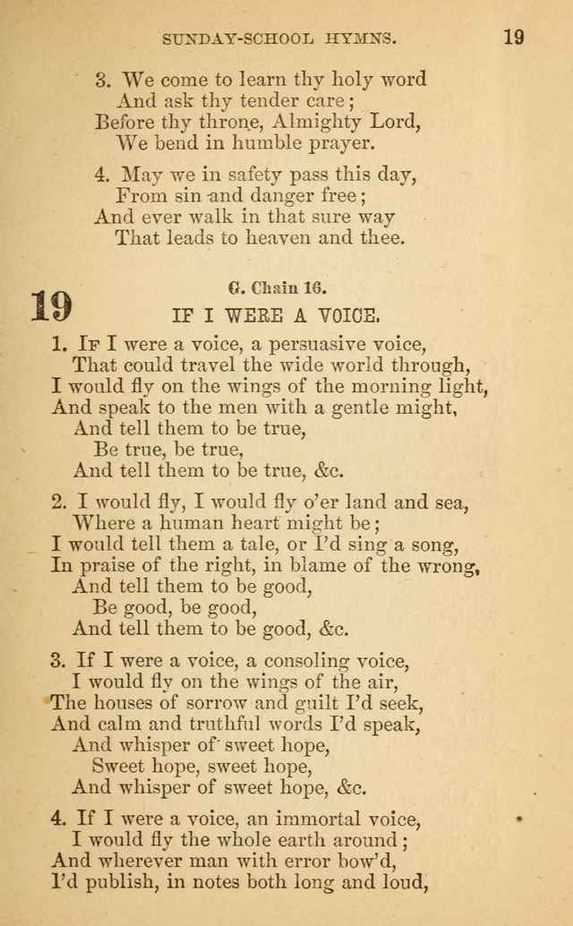 The Eclectic Sabbath School Hymn Book page 19
