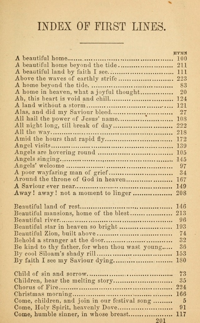 The Eclectic Sabbath School Hymn Book page 201