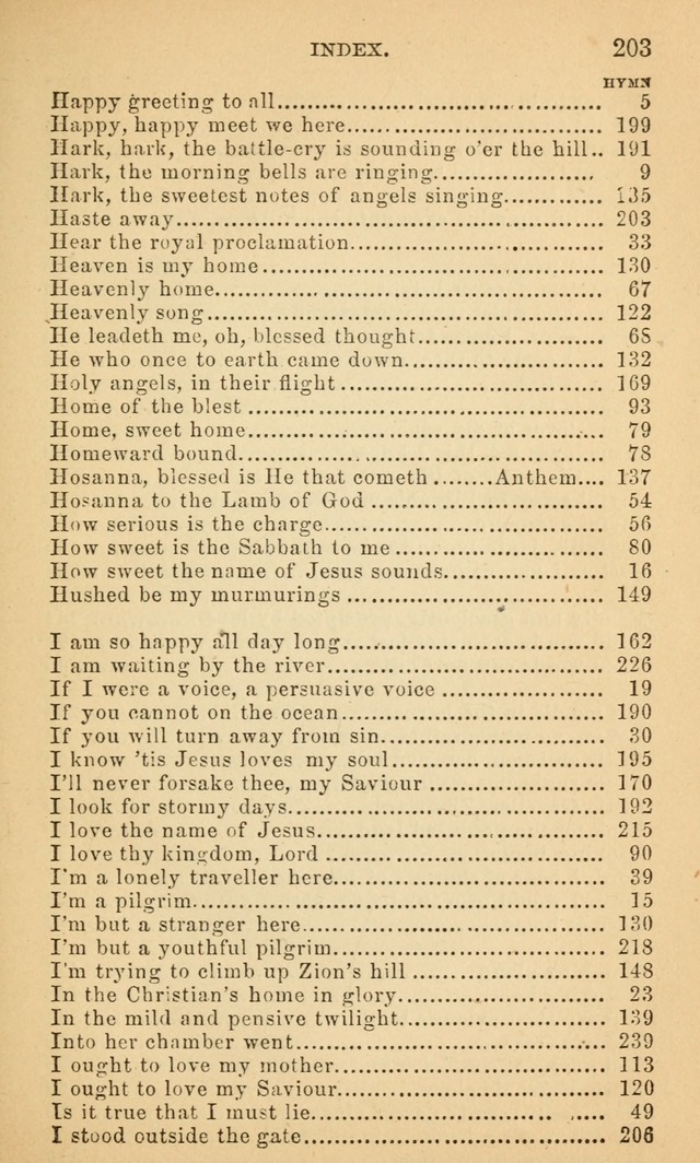The Eclectic Sabbath School Hymn Book page 203