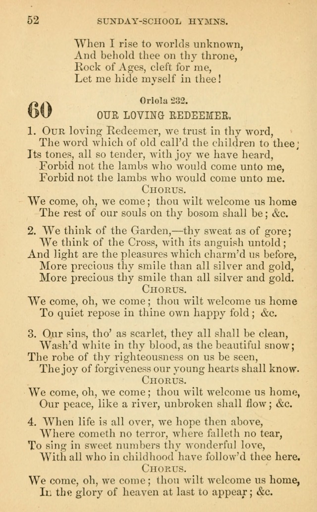 The Eclectic Sabbath School Hymn Book page 52