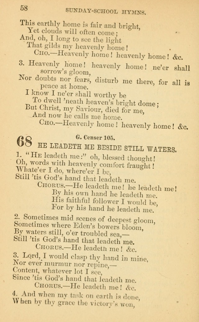 The Eclectic Sabbath School Hymn Book page 58