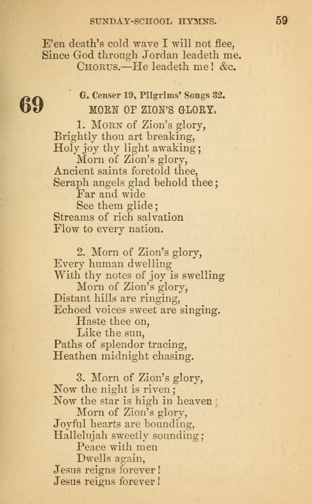 The Eclectic Sabbath School Hymn Book page 59