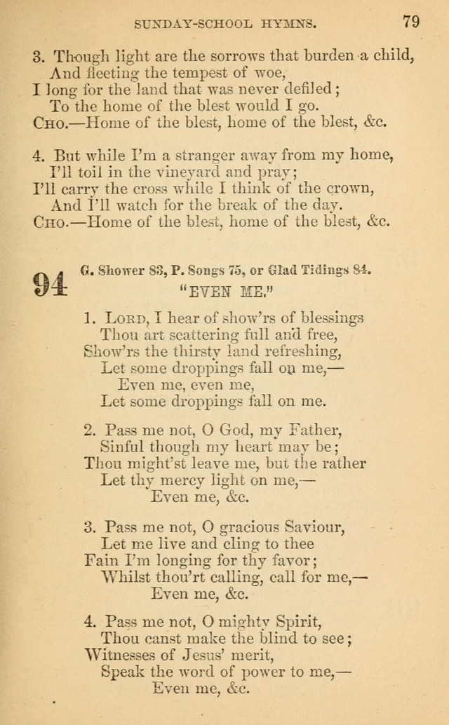 The Eclectic Sabbath School Hymn Book page 79