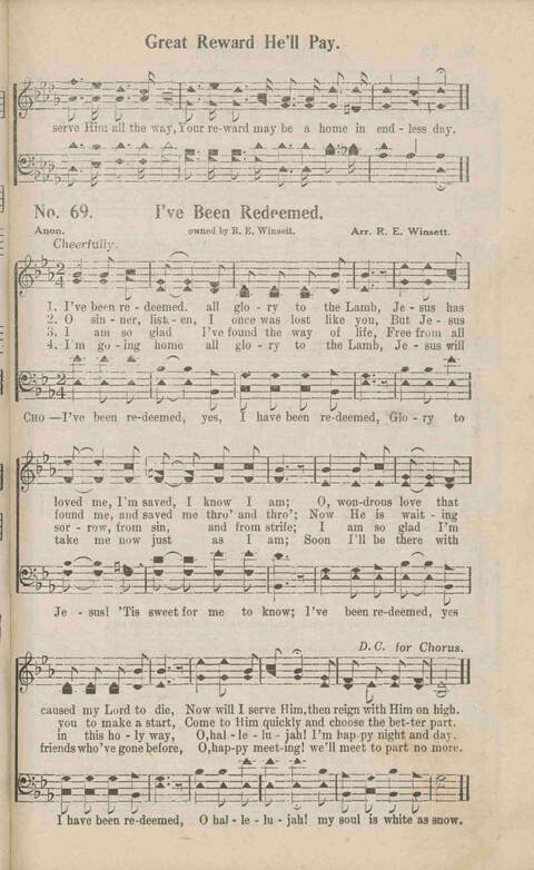 Echoes of Glory: a choice collection of sacred songs, suitable for all religious work and worship page 71