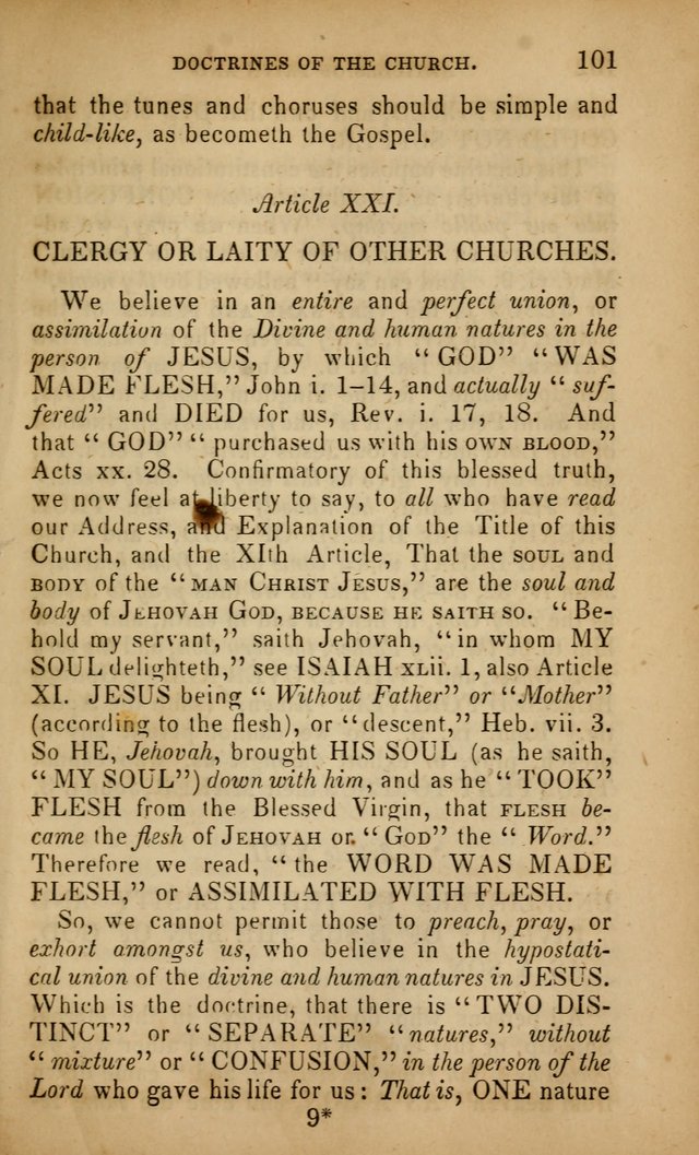 The Faith and Doctrines of the Church of the Eternal Son: intended as a church book for the church of the Eternal Sons generally... to which is added a number of select hymns adapted to the worship... page 101