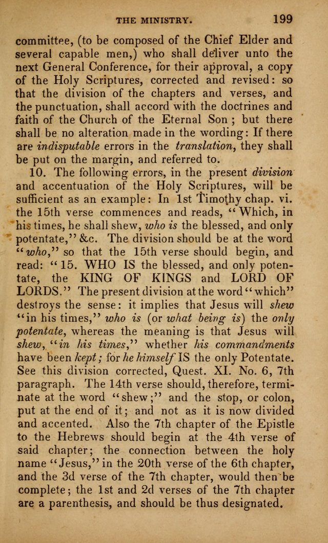 The Faith and Doctrines of the Church of the Eternal Son: intended as a church book for the church of the Eternal Sons generally... to which is added a number of select hymns adapted to the worship... page 199
