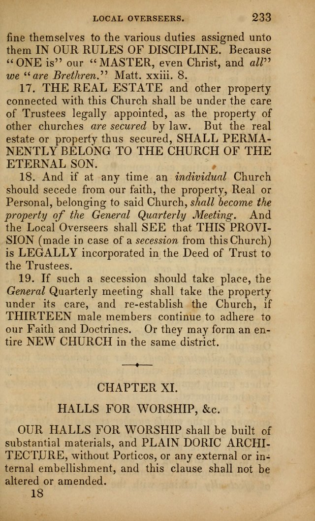 The Faith and Doctrines of the Church of the Eternal Son: intended as a church book for the church of the Eternal Sons generally... to which is added a number of select hymns adapted to the worship... page 233