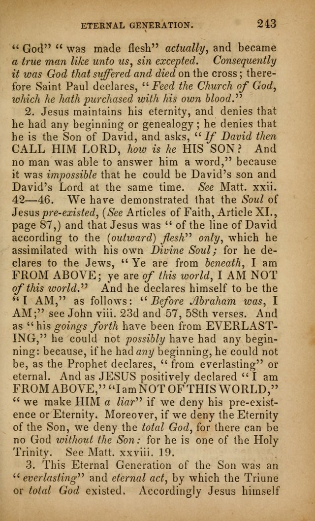 The Faith and Doctrines of the Church of the Eternal Son: intended as a church book for the church of the Eternal Sons generally... to which is added a number of select hymns adapted to the worship... page 243