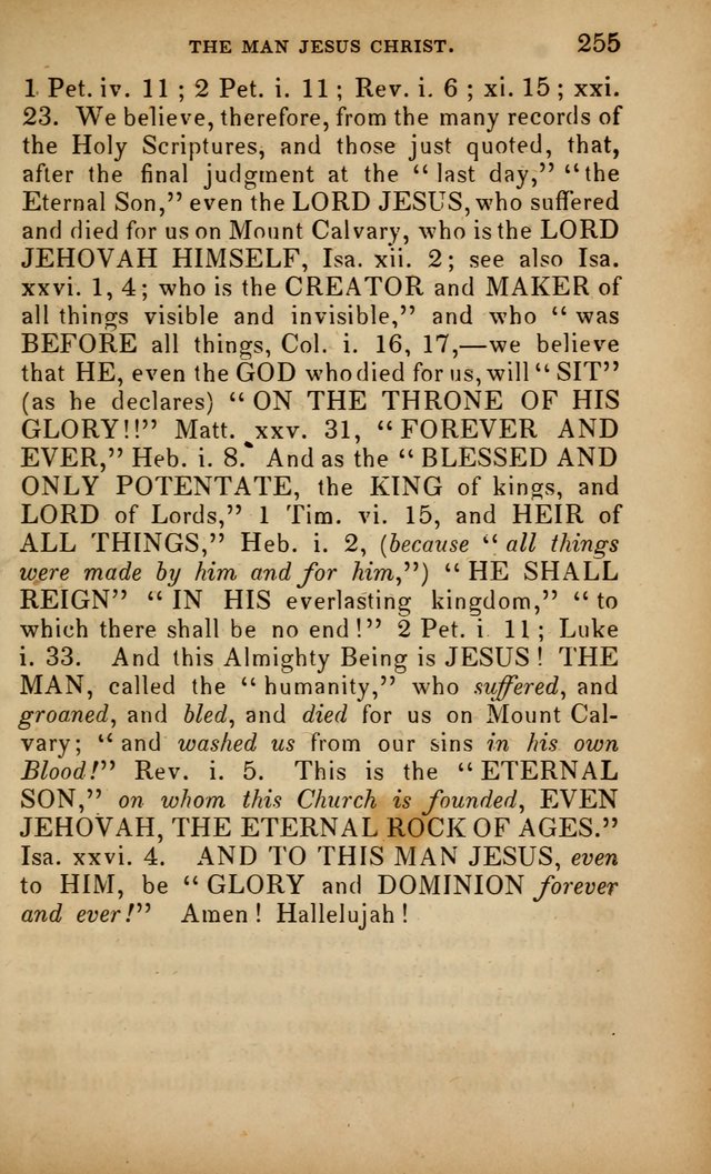The Faith and Doctrines of the Church of the Eternal Son: intended as a church book for the church of the Eternal Sons generally... to which is added a number of select hymns adapted to the worship... page 255