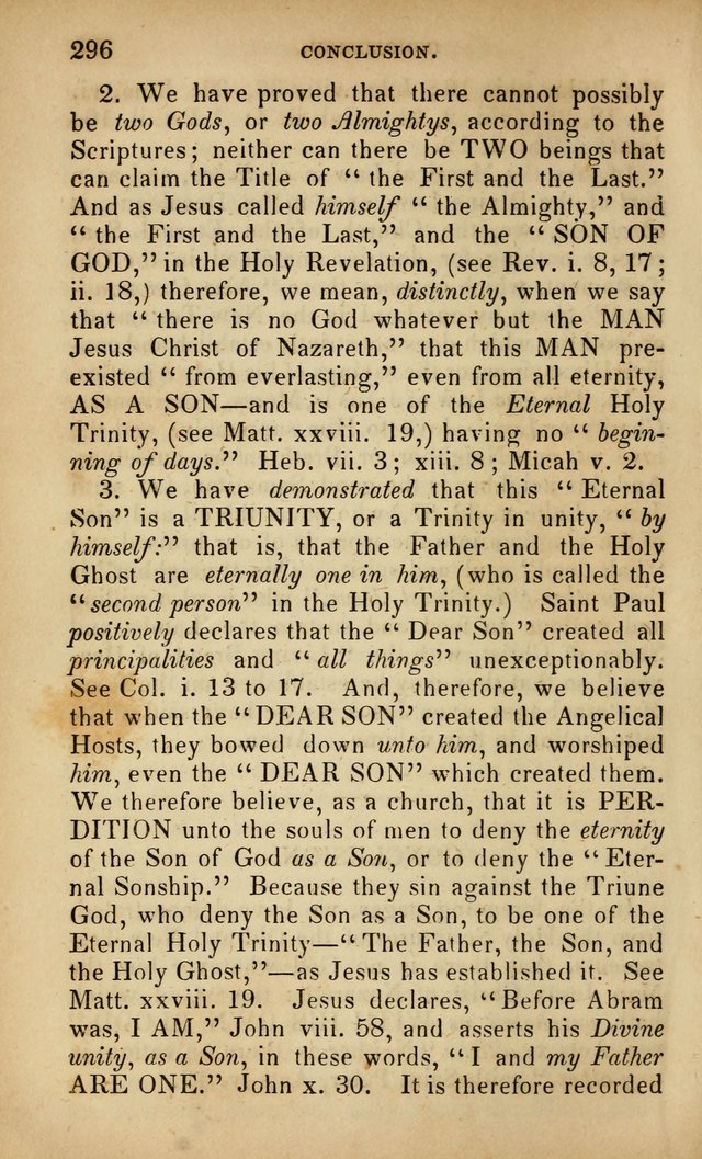 The Faith and Doctrines of the Church of the Eternal Son: intended as a church book for the church of the Eternal Sons generally... to which is added a number of select hymns adapted to the worship... page 296