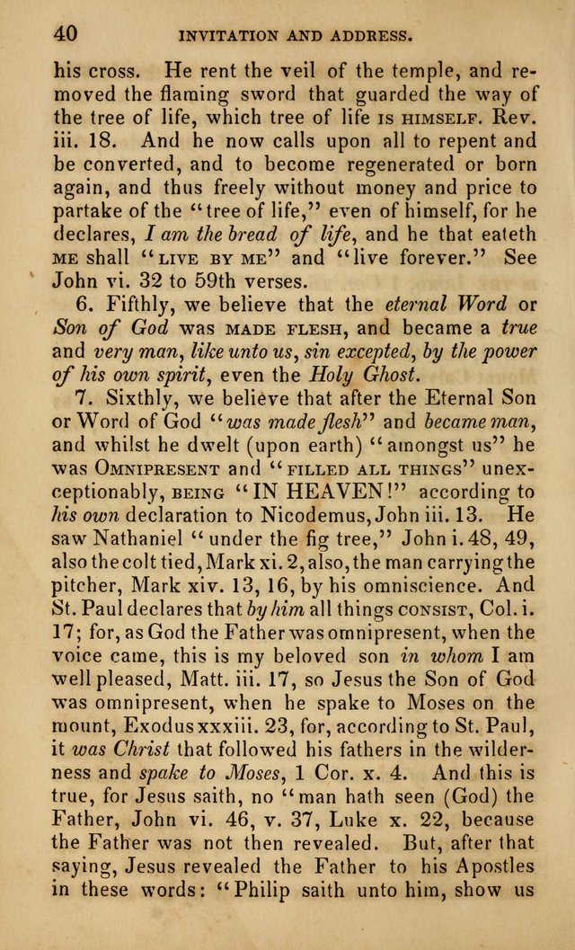 The Faith and Doctrines of the Church of the Eternal Son: intended as a church book for the church of the Eternal Sons generally... to which is added a number of select hymns adapted to the worship... page 40