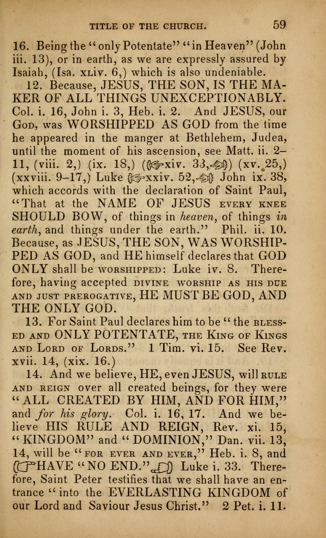The Faith and Doctrines of the Church of the Eternal Son: intended as a church book for the church of the Eternal Sons generally... to which is added a number of select hymns adapted to the worship... page 59