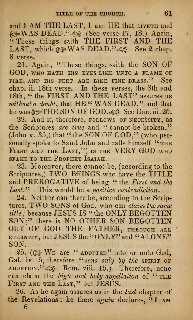 The Faith and Doctrines of the Church of the Eternal Son: intended as a church book for the church of the Eternal Sons generally... to which is added a number of select hymns adapted to the worship... page 61