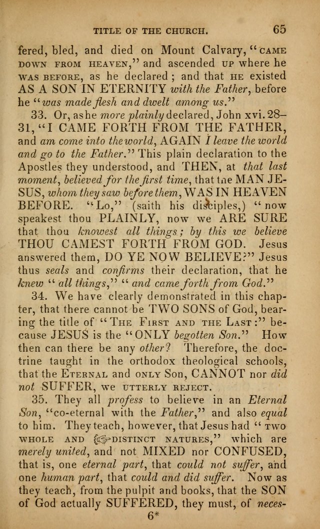 The Faith and Doctrines of the Church of the Eternal Son: intended as a church book for the church of the Eternal Sons generally... to which is added a number of select hymns adapted to the worship... page 65