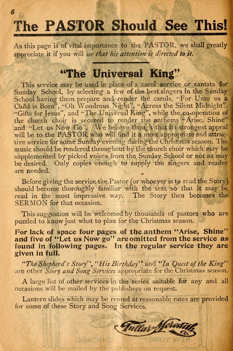 The Festival Song Budget, Christmas page vii