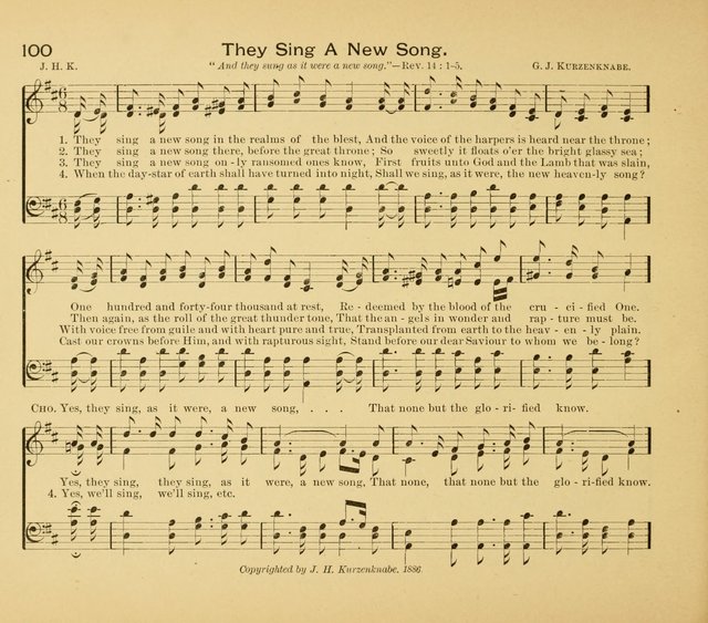 Gates Ajar: a collection of hymns and tunes for use in Sunday schools, praise and prayer meetings page 100