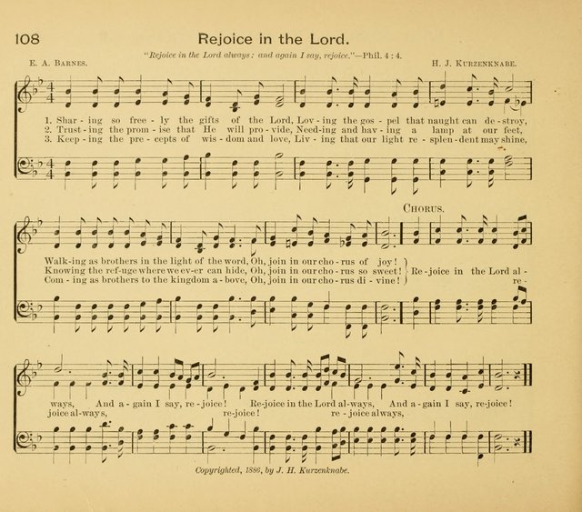 Gates Ajar: a collection of hymns and tunes for use in Sunday schools, praise and prayer meetings page 108