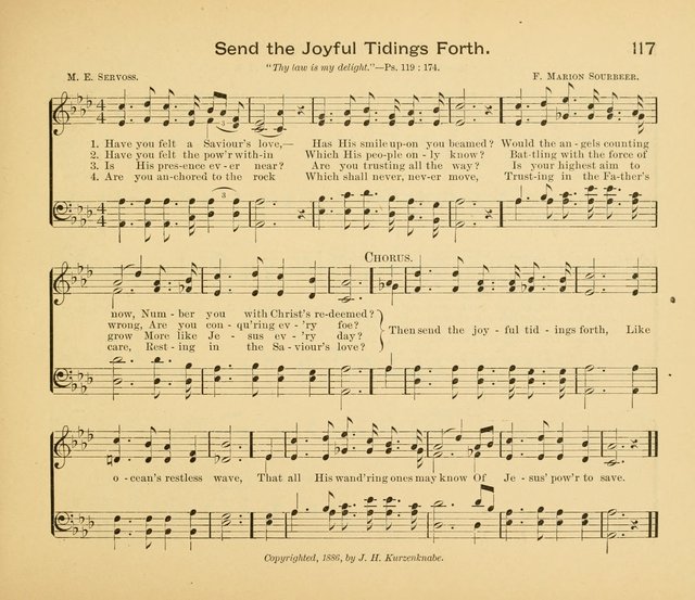 Gates Ajar: a collection of hymns and tunes for use in Sunday schools, praise and prayer meetings page 117