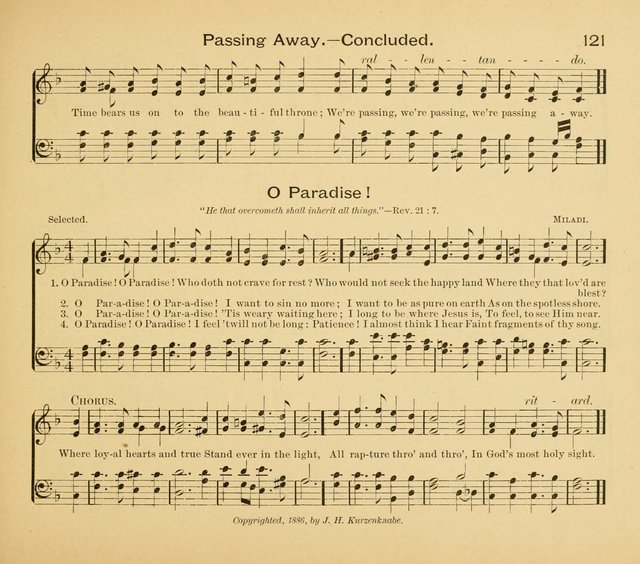 Gates Ajar: a collection of hymns and tunes for use in Sunday schools, praise and prayer meetings page 121
