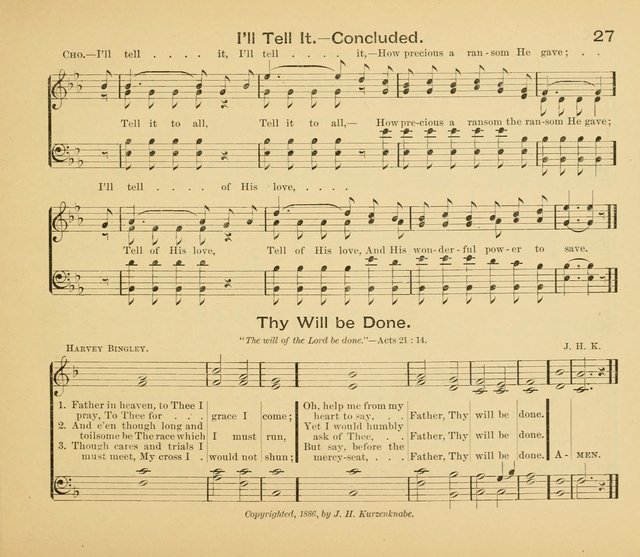 Gates Ajar: a collection of hymns and tunes for use in Sunday schools, praise and prayer meetings page 27