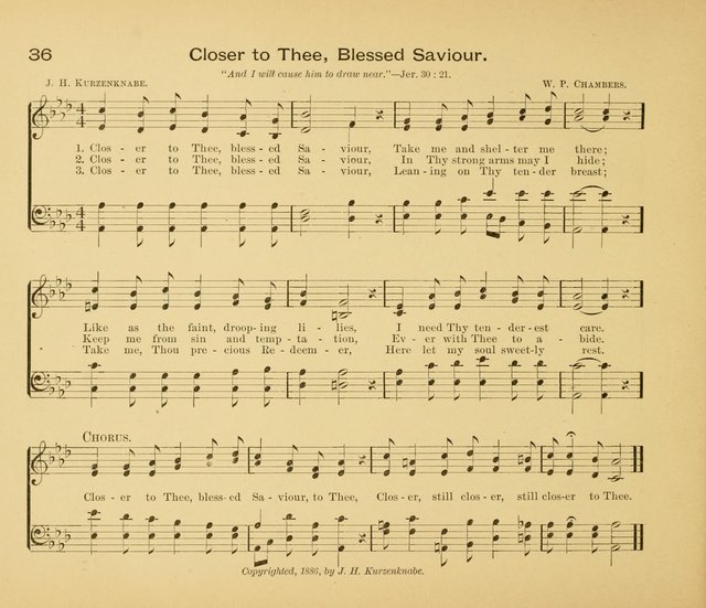 Gates Ajar: a collection of hymns and tunes for use in Sunday schools, praise and prayer meetings page 36