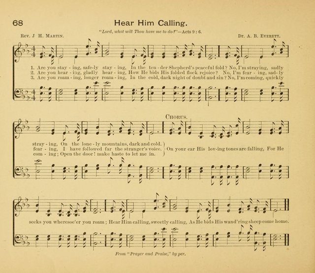 Gates Ajar: a collection of hymns and tunes for use in Sunday schools, praise and prayer meetings page 68